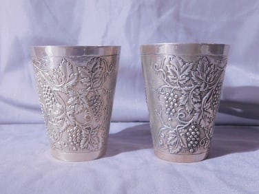 Pr Silver Kiddush Cups