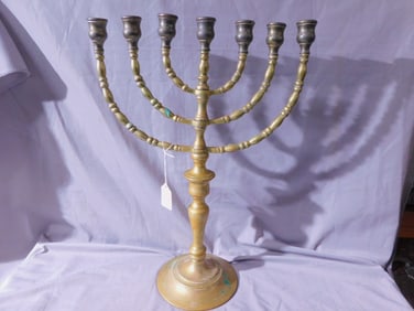 Brass Shabbat Candelabra