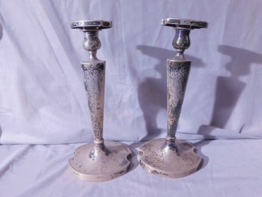 Pr Sterling Shabbat Candlesticks