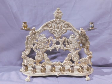 3 Vintage Hanukkah Menorahs