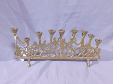 Figural Brass Menorah