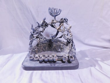 Bronze Brutalist Menorah