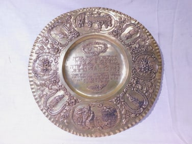 Large Silver Seder / Plate Charger