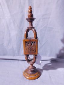 Antique Olive Wood Spice Tower