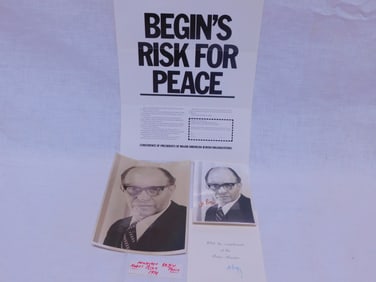 Menahem Begin Autographed Photos