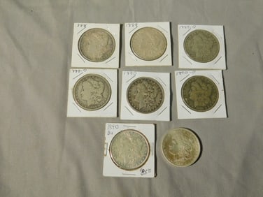 8 U.S. Silver Dollars
