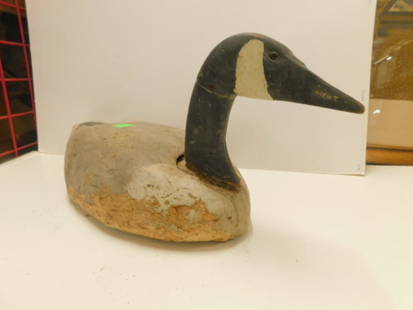 3 Duck Decoys: Three Duck Decoys, includes: large vintage duck decoy, painted soft wood body with redwood head, having glass eyes, early 20th C. 23 1/2"l, 10"h. and two primitive constructed duck decoys, carved wood