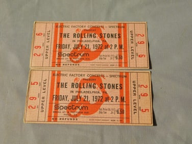 2 Rolling Stones 1972 Tickets