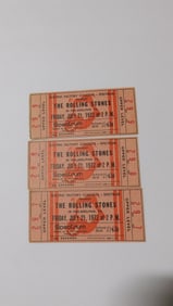 Three Rolling Stones 1972 Tickets