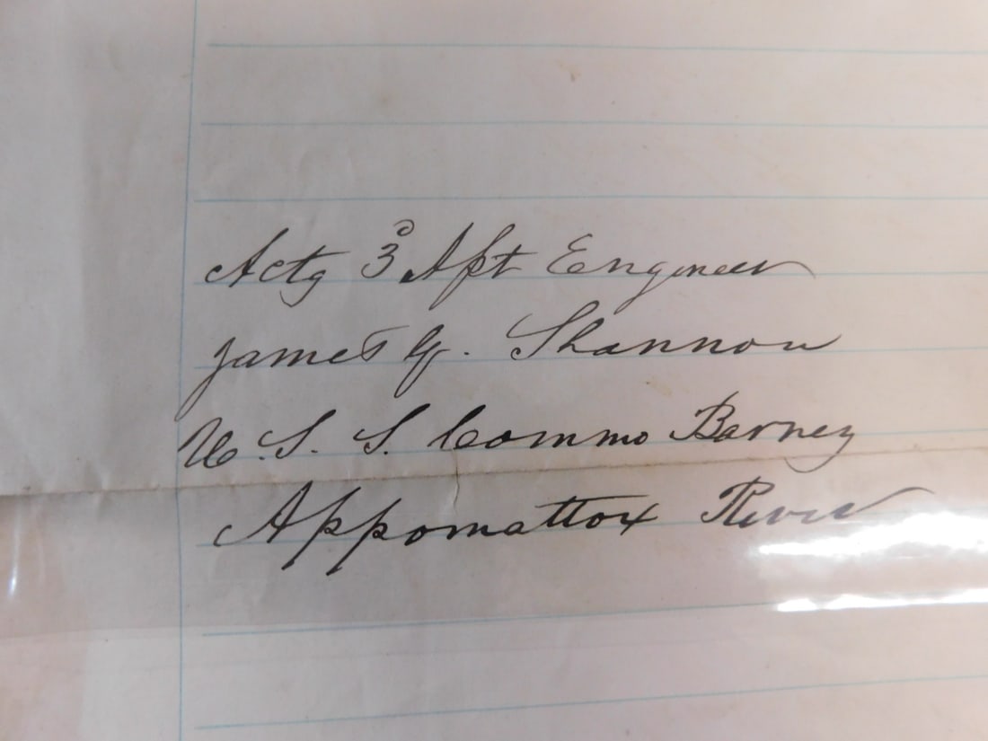 Civil War (Monitor) Letter, Jan 8, 1865: Civil War (Monitor) Letter, Jan 8, 1865 approved request for ten day leave of absents from the Monitor signed by Wm. A. Parker, Commander 5th Division. CONDITION: Fold, tears, edge losses.