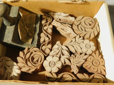 Hand Carved Wood Stamp Blocks