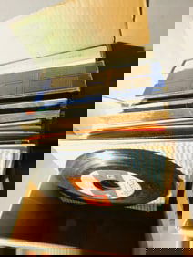 Box of 45 RPM Records