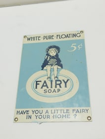 Enameled "Fairy Soap" Sign