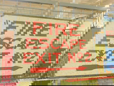 Iron Double Sided Fire Escape Sign