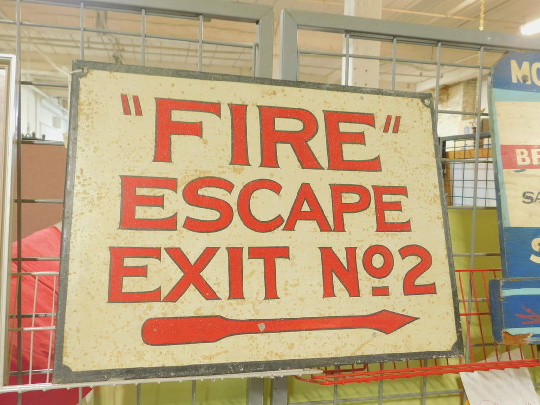 Iron Double Sided Fire Escape Sign (1 of 1)