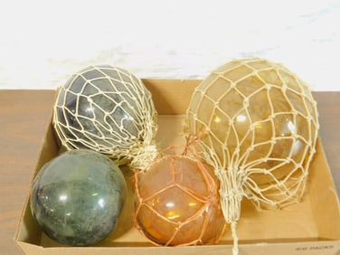 4 Glass Ball Fishing Floats