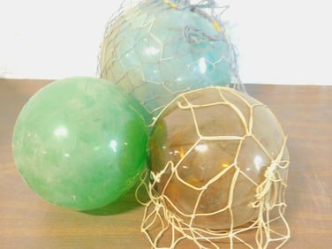 3 Glass Ball Fishing Floats