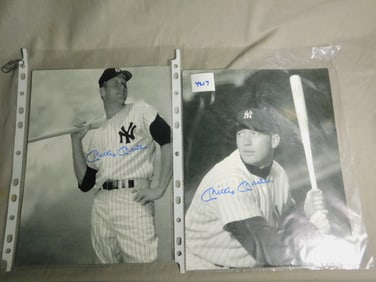 (2) Mickey Mantle Autographed Photos