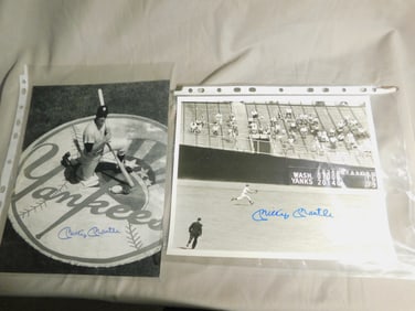 (2) Mickey Mantle Autographed Photos