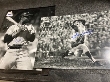 Mays and Koufax Autographed Photos
