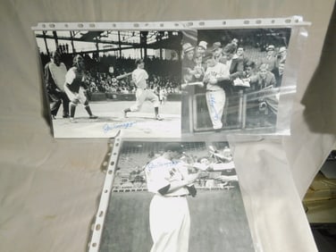 (3) Joe DiMaggio Autographed Photos