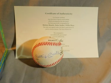 Mantle, Snider, Mays Signed BB