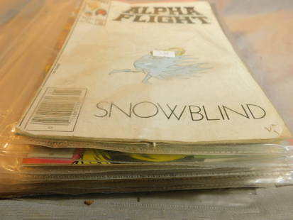 24 Bronze Age Alpha Flight Marvel Comics: Twenty-four Bronze Age Alpha Flight Marvel Comics, including: Issue #6, 10, 11, 16, 17, 18, 20-32, 34, 35, 36, 39 and issue 45 (Modern Age), all in clear plastic sleeves. CONDITION: Minor edge and cor
