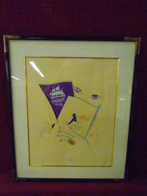 Erte, serigraph, Gemini: Erte, signed in graphite, serigraph [XLV/XC}, "Gemini" [Zodiac series] [Certificate of Authenticity: Park West Galleries, Southfield, MI] 29 3/4"h x 25"w=frame. CONDITION: Not examined out of frame; s