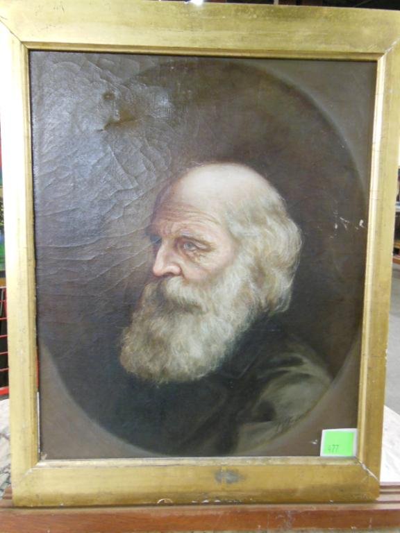 W. Toland, Portrait of William Cullen Bryant: W. Toland, [18]94, signed and dated, oil on canvas, Statesman-format profile portrait of William Cullen Bryant. [Sitter identified in paint inscription on canvas verso] [Period printed label on stretc