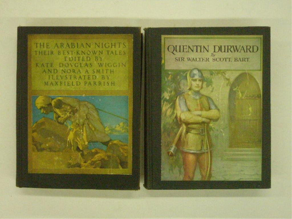 "The Arabian Nights" & "Quentin Durward": 1935 Maxfield Parrish "The Arabian Nights" & C. Bosseron Chambers "Quentin Durward" illustrated books. CONDITION: Both have some form of wear.