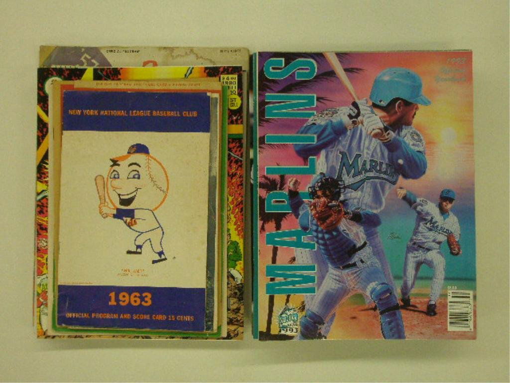 20 Assorted Baseball Programs & Yearbooks: 20 assorted Baseball Programs & yearbooks includes: 1963 NY Yankees World Champions program, 1963 "Mr Met" Program: 1957 Dodgers Program; 1948 Athletics program, 1958 World Series program; 1970 progra