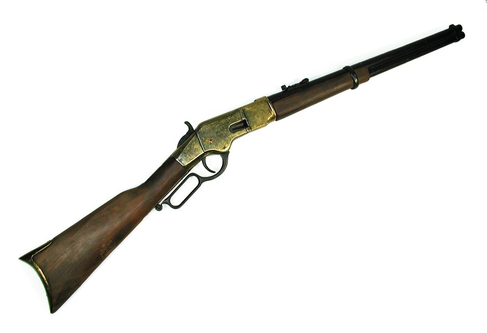 Winchester 66 “Golden Boy Carbine” Replica: Winchester 66 “Golden Boy Carbine” - Metal - Working Action (Rare) (Please Note: These are nonfiring replicas, not actual firearms.)
