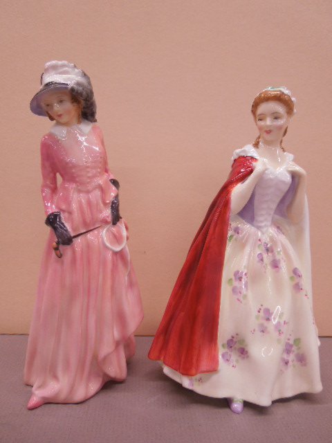 2 Royal Doulton Figures; "Bess": Two Royal Doulton figures; "Bess", HN 2003, 7 1/4" and "Maureen", HN 1770, 7 1/2" height. CONDITION: No issues identified.