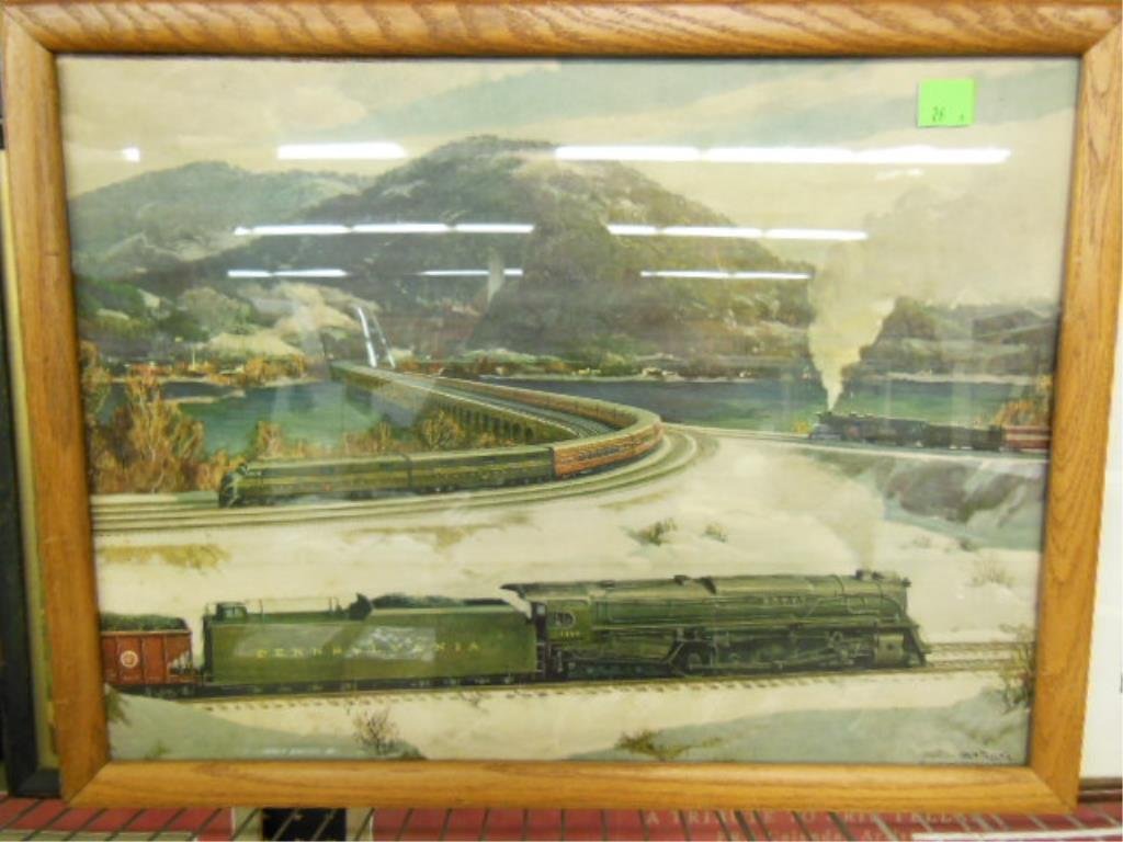 P.R.R. "1949" Calendar Top Framed: P.R.R. "1949" Calendar Top Framed 19" x 26"