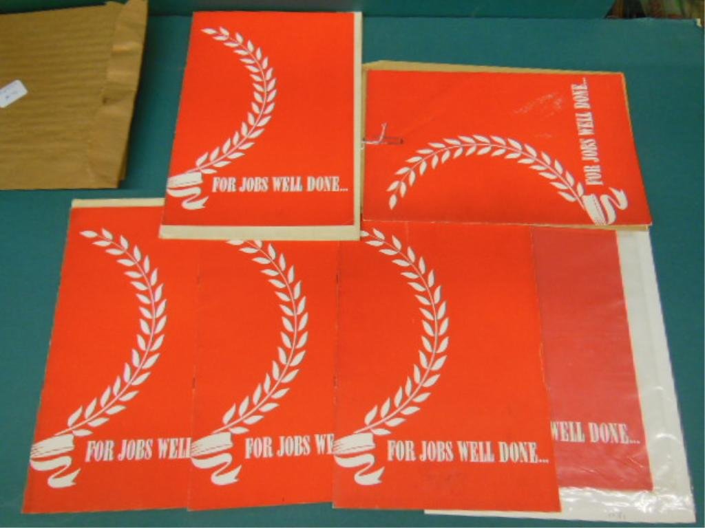 (6) B&O RR WWII Booklets: (6) B&O RR WWII Booklets B & O.R.R. Booklet, "For Jobs Well Done" Tribute to American Industry During World War II "1944" size 8 1/2" x 12" (5) pages 124, B & O.R.R. Booklet World War II "1944" 124, B