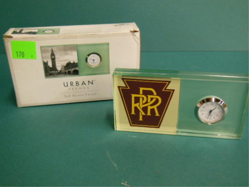 P.R.R. Desk Clock "Glass" 4" x 6": P.R.R. Desk Clock "Glass" 4" x 6"
