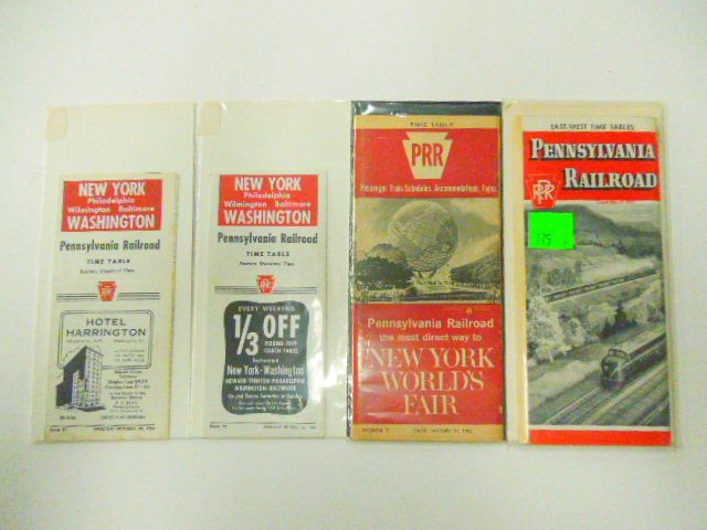 (4) P.R.R. 1950's & 1960's Time Tables: (4) P.R.R. 1950's & 1960's Time Tables