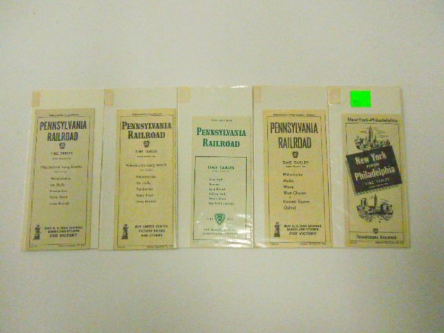 (5) P.R.R. 1940's Time Tables: (5) P.R.R. 1940's Time Tables