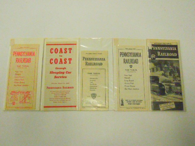 (5) P.R.R. 1940's Time Tables: (5) P.R.R. 1940's Time Tables