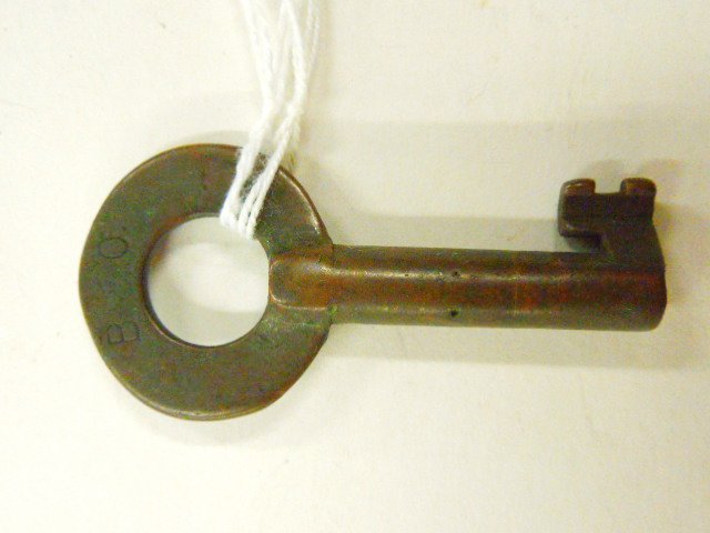 B & O.R.R. brass key: B & O.R.R. brass key