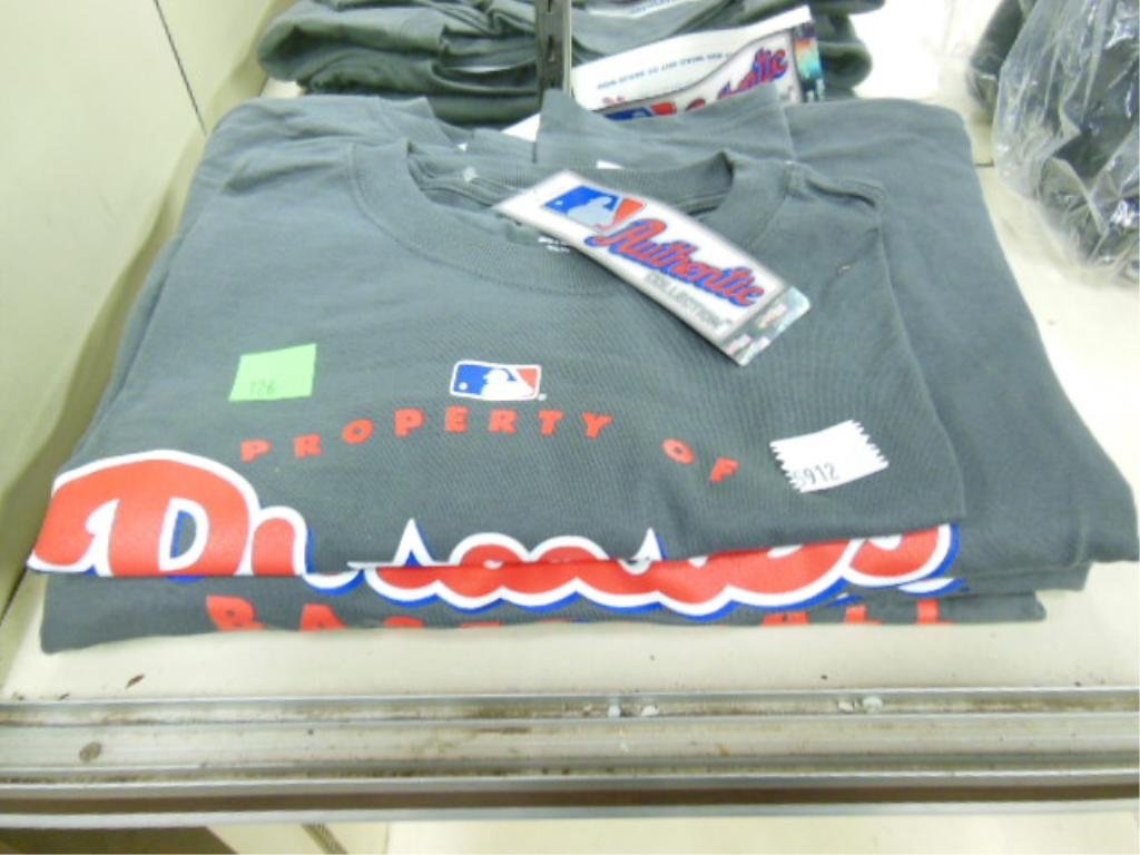 (4) Phillies New Tee Shirts: (4) Phillies New Tee Shirts, "Property of Phillies Baseball MLB Authentic Collection", size XL. CONDITION: Good.