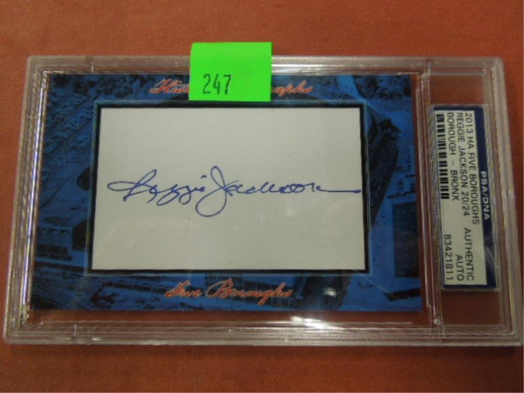 Reggie Jackson Signed Card: with PSA certification, 2013 H A Five Boroughs