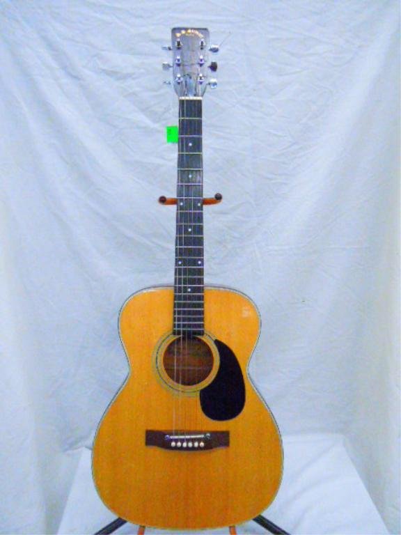 S.S. Stewart Acoustic Guitar Model STF-20: S.S. Stewart Acoustic Guitar Model STF-20 with case. Condition: Fair used showing signs of wear and finish loss.