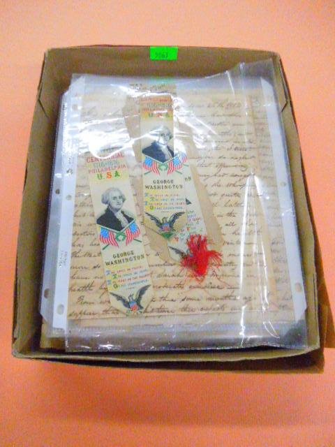 Early 19th c. Letters, 20th c. Badges and Book: Lot of early 19th C. letters, centennial badges & 20th C., German book includes: 15+ letters from B. Walton (Birmingham, Eng, 1812) to Joseph Walton prominent Quaker & bookseller at 31 High Street (Ge