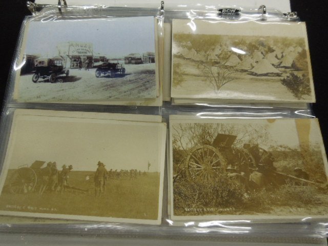 WWI era Photo Post & Souvenir Cards: WWI era Photo Post & Souvenir Cards (Album) including; artillery, camp, trench and battle scenes, Large and small souvenir cards Condition: Fair to Good