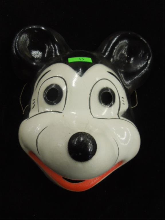 Vintage Mickey Mouse Plastic Halloween Mask: Vintage Mickey Mouse Plastic Halloween Mask made in Italy. Condition: some wear from age
