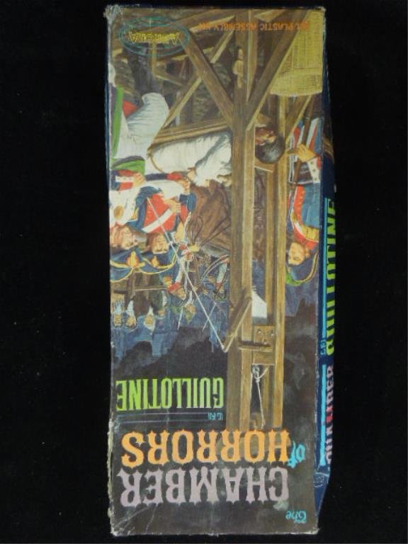 Aurora Guillotine Model: in original box, Chamber of Horrors, prieviously assembled with instructions, Condition, box has wear and in fair condition
