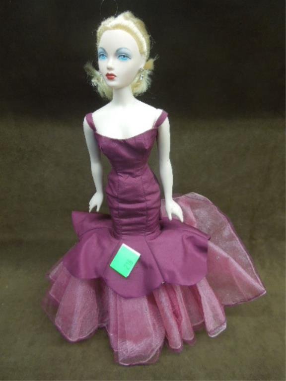 Gene "Unforgettable" Porcelain Doll: Gene "Unforgettable" porcelain doll, 15 1/2", The Gene Marshall collection with dress & gloves & necklace & bracelet accessory, designed by Mel Odom, Ashton-Drake Galleries with original box, certific