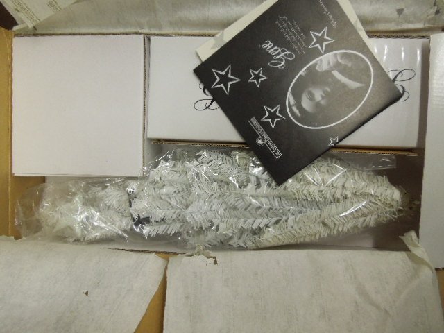 Gene "White Christmas" Christmas Tree: Gene "White Christmas" Christmas tree, new in box, from the Gene Marshall collection with stand & decorations with certificate of authenticity, The Ashton-Drake Galleries. CONDITION: New in box.