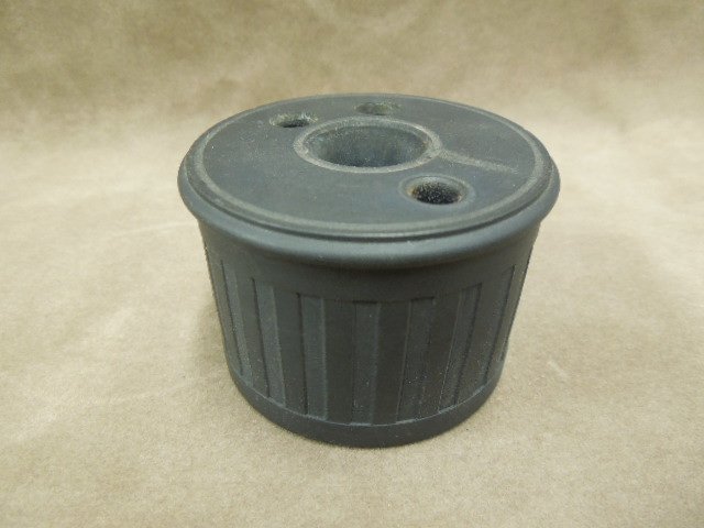 Wedgwood Jasperware Inkwell: Wedgwood Jasperware inkwell, reeded cylinder form with (3) Pen holes, 1 3/8"d x 1 5/8"h, marked Wedgwood on base, early 20th c. CONITION: Minor wear especially around holes.
